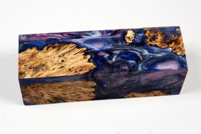 Knife Blank HybridWood Horse Chestnut Burl stabilized - HybrWo4106