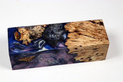 Knife Blank HybridWood Horse Chestnut Burl stabilized - HybrWo4106