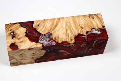Messergriffblock HybridWood Rosskastanie Maser stabilisiert - HybrWo4124