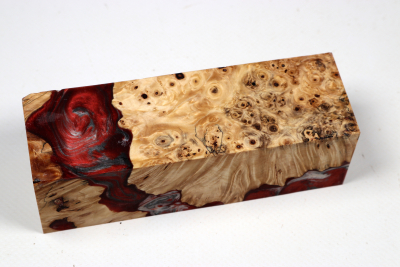 Messergriffblock HybridWood Rosskastanie Maser stabilisiert - HybrWo4124