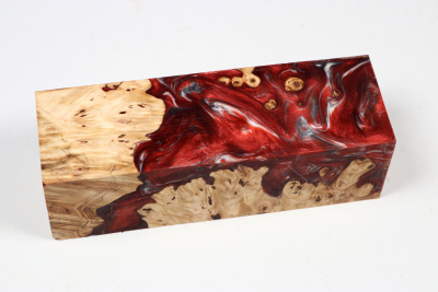 Messergriffblock HybridWood Rosskastanie Maser stabilisiert - HybrWo4124