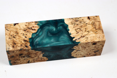 Messergriffblock HybridWood Rosskastanie Maser stabilisiert - HybrWo4141