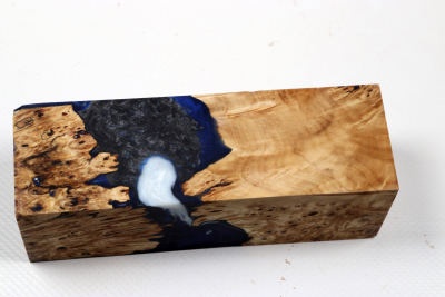 Messergriffblock HybridWood Rosskastanie Maser stabilisiert - HybrWo4147