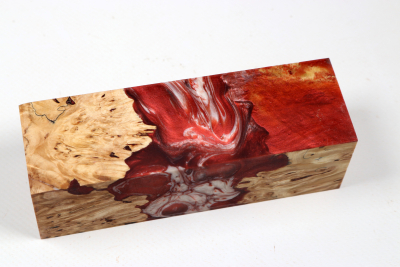 Knife Blank HybridWood Horse Chestnut Burl stabilized - HybrWo4148