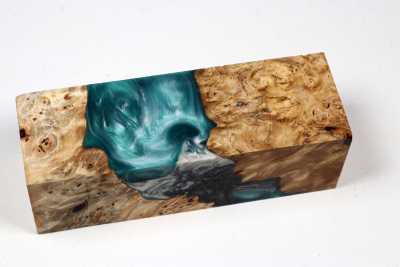 Knife Blank HybridWood Horse Chestnut Burl stabilized - HybrWo4165