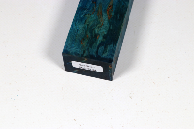 Messergriffblock Karelische Maserbirke blau stabilisiert - Stabi3734