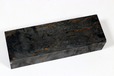 Messergriffblock Karelische Maserbirke schwarz stabilisiert - Stabi3403