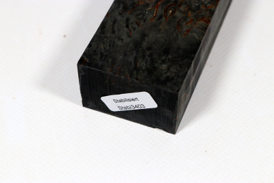 Messergriffblock Karelische Maserbirke schwarz stabilisiert - Stabi3403