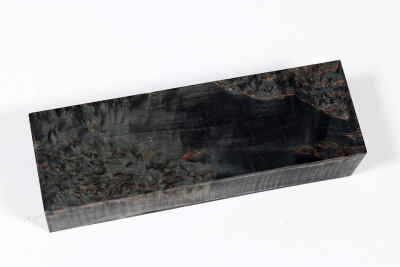 Messergriffblock Karelische Maserbirke schwarz stabilisiert - Stabi3407