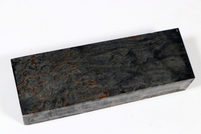 Messergriffblock Karelische Maserbirke schwarz stabilisiert - Stabi3409