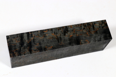 Messergriffblock Karelische Maserbirke schwarz stabilisiert - Stabi3409
