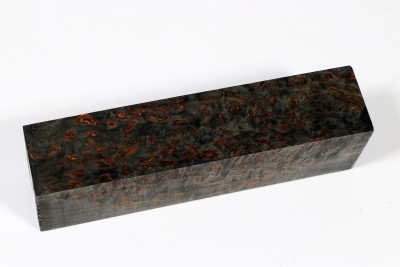 Messergriffblock Karelische Maserbirke schwarz stabilisiert - Stabi3415