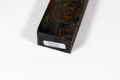 Messergriffblock Karelische Maserbirke schwarz stabilisiert - Stabi3415