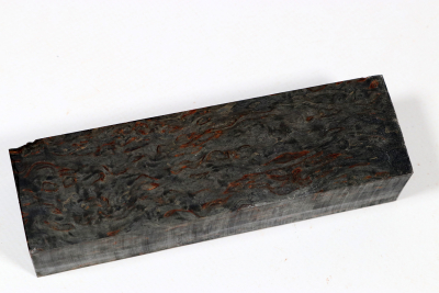 Messergriffblock Karelische Maserbirke schwarz stabilisiert - Stabi3417