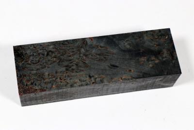 Messergriffblock Karelische Maserbirke schwarz stabilisiert - Stabi3421