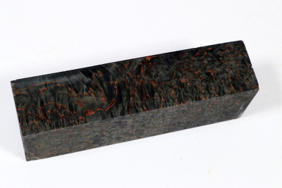 Messergriffblock Karelische Maserbirke schwarz stabilisiert - Stabi3423