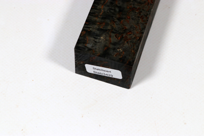 Messergriffblock Karelische Maserbirke schwarz stabilisiert - Stabi3429