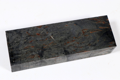 Messergriffblock Karelische Maserbirke schwarz stabilisiert - Stabi3430