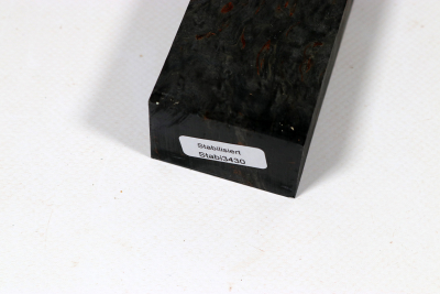 Messergriffblock Karelische Maserbirke schwarz stabilisiert - Stabi3430