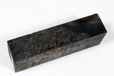 Messergriffblock Karelische Maserbirke schwarz stabilisiert - Stabi3434