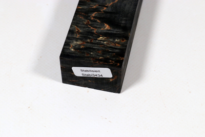 Messergriffblock Karelische Maserbirke schwarz stabilisiert - Stabi3434