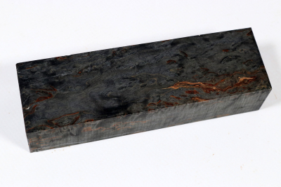 Messergriffblock Karelische Maserbirke schwarz stabilisiert - Stabi3434