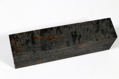 Messergriffblock Karelische Maserbirke schwarz stabilisiert - Stabi3434