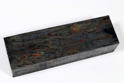 Messergriffblock Karelische Maserbirke schwarz stabilisiert - Stabi3434