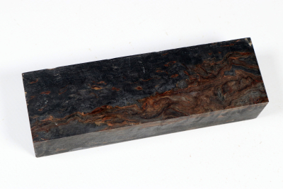 Messergriffblock Karelische Maserbirke schwarz stabilisiert - Stabi3720