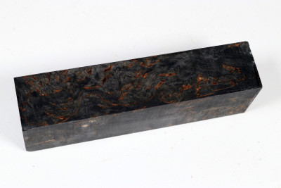 Messergriffblock Karelische Maserbirke schwarz stabilisiert - Stabi3728