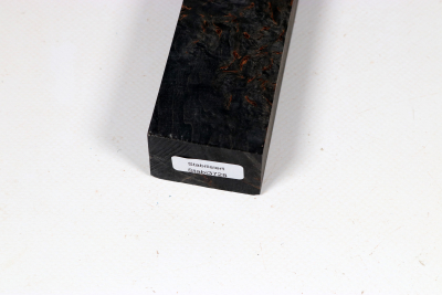 Messergriffblock Karelische Maserbirke schwarz stabilisiert - Stabi3728