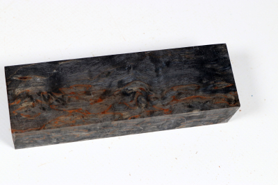 Messergriffblock Karelische Maserbirke schwarz stabilisiert - Stabi3742