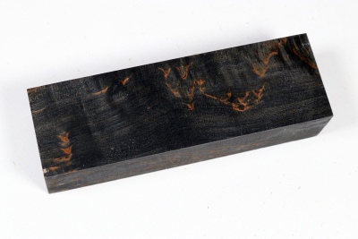 Messergriffblock Karelische Maserbirke schwarz stabilisiert - Stabi3745