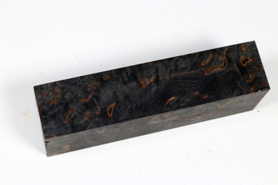 Messergriffblock Karelische Maserbirke schwarz stabilisiert - Stabi3745