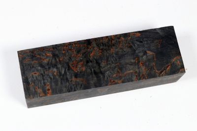 Messergriffblock Karelische Maserbirke schwarz stabilisiert - Stabi3745