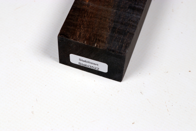 Messergriffblock Koa curly schwarz stabilisiert - Stabi3522