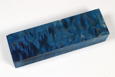 Knife Blank Quilted Maple blue stabilized - Stabi3707