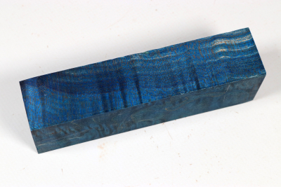 Knife Blank Quilted Maple blue stabilized - Stabi3707
