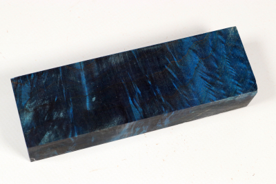 Messergriffblock Muschelahorn blau stabilisiert - Stabi3710