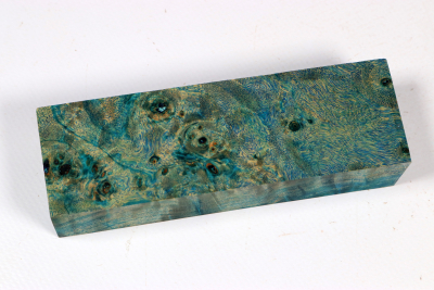 Knife Blank Poplar Burl blue stabilized - Stabi3665