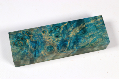 Knife Blank Poplar Burl blue stabilized - Stabi3665