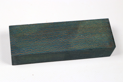 Messergriffblock Platane blau stabilisiert - Stabi3464