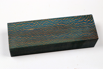 Messergriffblock Platane blau stabilisiert - Stabi3468