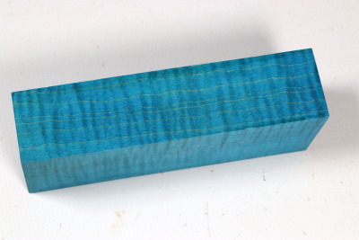 Knife Blank Curly Maple blue stabilized - Stabi3677