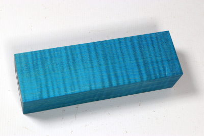 Knife Blank Curly Maple blue stabilized - Stabi3706