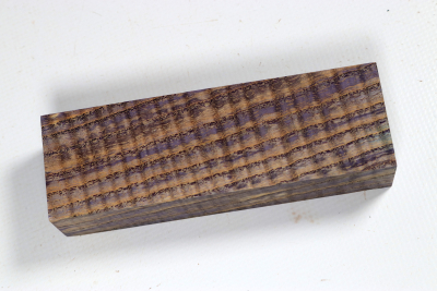 Knife Blank Ash curly anthracite stabilized - Stabi3653