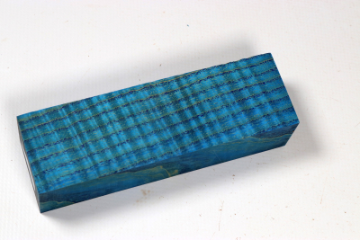Knife Blank Ash curly blue stabilized - Stabi3655