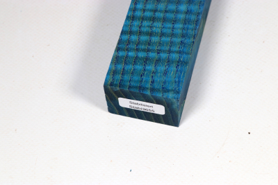 Knife Blank Ash curly blue stabilized - Stabi3655