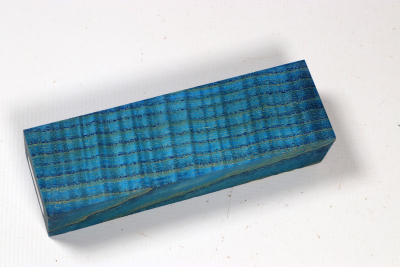 Knife Blank Ash curly blue stabilized - Stabi3655