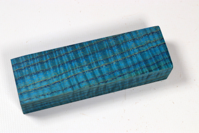 Knife Blank Ash curly blue stabilized - Stabi3657